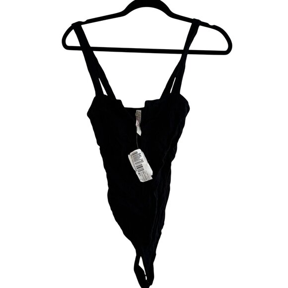 Intimately Free People Black Sleeveless Bodysuit V-Neck Stretchy Fabric Womens S - Picture 1 of 5